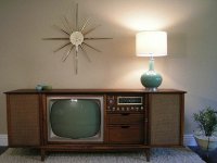 floor model tv & retro clock.jpg